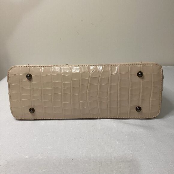 Divina Firenze Croc Embossed Beige Handbag - Picture 9 of 15